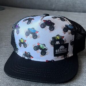 Brimmz Kids Monster Truck Cap - Black and Multicolor size XS Infant